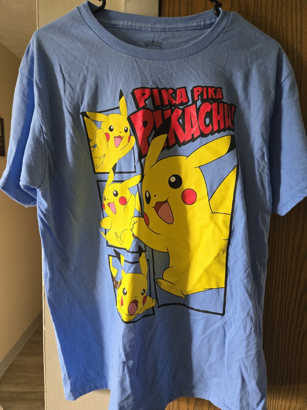 Pokemon Light Blue Pikachu Panel Tee